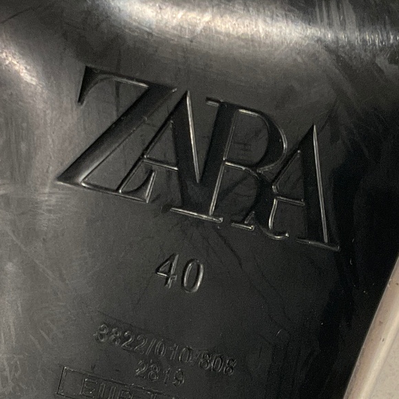 ZARA Heels Clear Sparkling Rhinestone Accent Straps Pointed Toe Size 9 - Picture 10 of 11